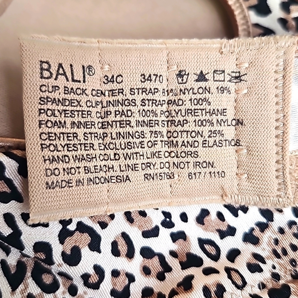 Bali 34C Underwire Chetah Print Style 3470 Bra NWT - Picture 6 of 10